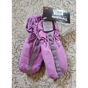 NWT Thinsulate Purple Toddler Mittens With Silver Reflective Stripe 40 gram New